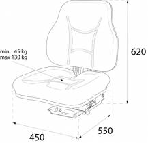 Obrázek k výrobku 79548 - Sedadlo s látkovým potahem Deluxe, mechanicky odpružené