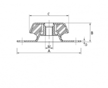 Obrázek k výrobku 56141 - silentblok 100x30mm 250 kg