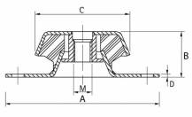 Obrázek k výrobku 26224 - silentblok 130x44mm 360 kg M16
