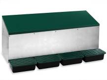 Obrázek k výrobku 125843 - Snáškové hnízdo pro slepice se sběrným košíkem na vejce GAUN 10124 venkovní čtyřmístné