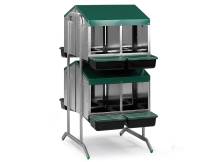 Obrázek k výrobku 125848 - Snáškové hnízdo pro slepice se sběrným košíkem na vejce GAUN 10135 osmimístné na nožičkách