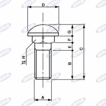 Obrázek k výrobku 11873 - Šroub kola FIAT M16 x 1.5 mm