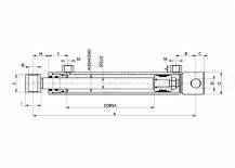 Obrázek k výrobku 60003 - Standardní dvoučinný hydraulický válec 32/20/300 - 455 mm