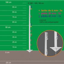 Obrázek k výrobku 35508 - Stojka pro výpas ISOPOST 114/90cm,kov. hrot,bílá