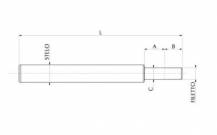 Obrázek k výrobku 55686 - táhlo hydraulického válce 25/250 mm zdvih