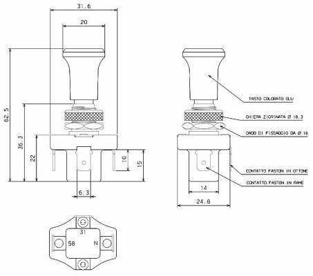 Specifikace - Tahový přepínač červený
