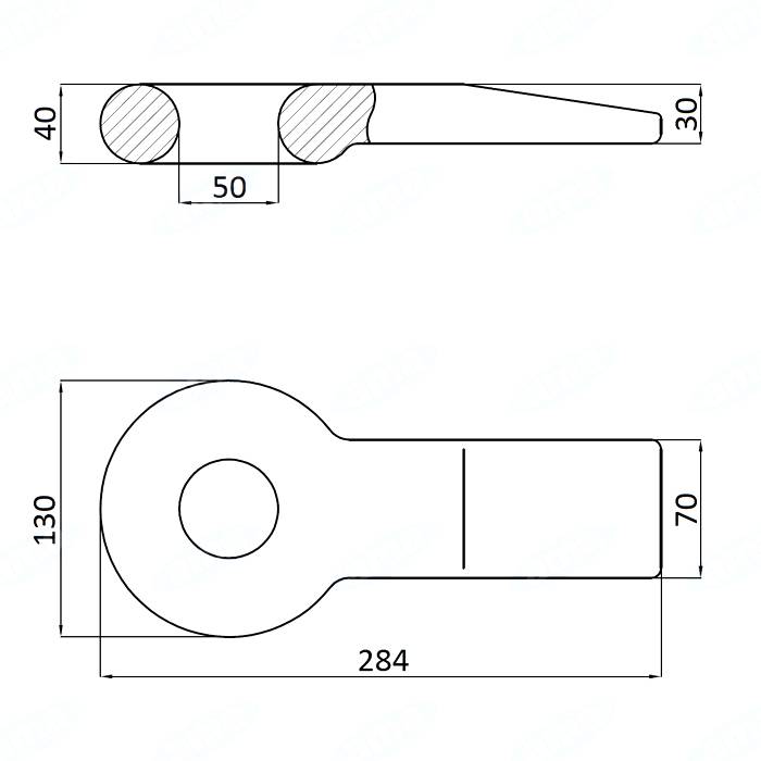 Obrázek k výrobku 23591 - Tažné oko pevné 50mm, 25t