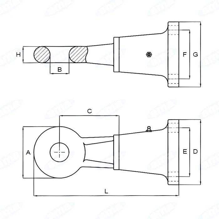 Obrázek k výrobku 26503 - Tažné oko s přírubou cat. F3 - homologace