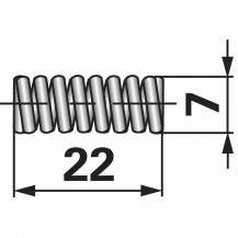 Obrázek k výrobku 70582 - Tlačná pružina vnitřní, ø 7,1 mm, délka 23 mm 66.01.05