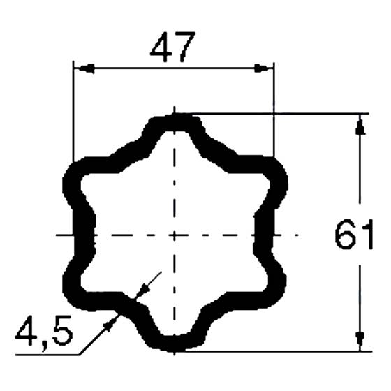 Obrázek k výrobku 22934 - Trubka profil ozubená vnější