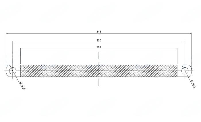 Obrázek k výrobku 27268 - Ukostřovací pásek 320 mm/25 mm²/díra 10,5/10,5 mm