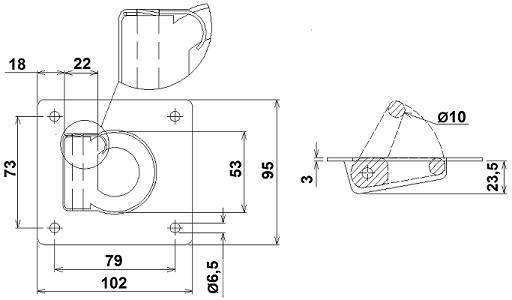 Specifikace - Upínací oko do podlahy 95x102 mm