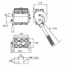 Obrázek k výrobku 60547 - Vícenásobná spojka 1/2", 4 spojení, upevněný blok