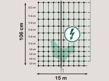 Obrázek k výrobku 125973 - Vodivá síť pro drůbež KERBL 292274, 106 cm x 15 m / 2 hroty