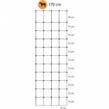 Obrázek k výrobku 35500 - Vodivá síť pro koně JUMBO, výška 170 cm, délka 25 m, 2hroty