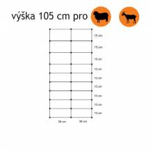 Obrázek k výrobku 35490 - Vodivá síť pro kozy KOMBI, výška 105 cm, délka 50 m, 2hroty