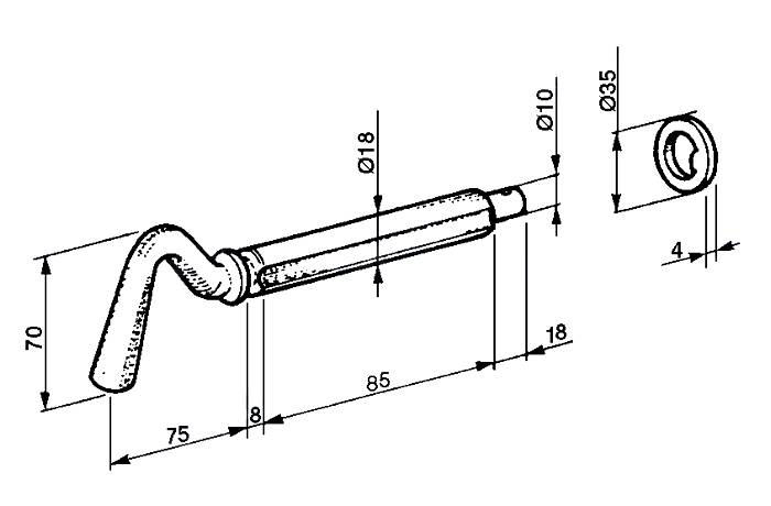 Obrázek k výrobku 23342 - zajíšťovací čep,přední koule 60mm