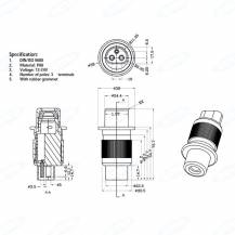 Obrázek k výrobku 3476 - Zástrčka 3 pólová - samec s krytkou