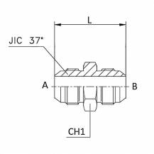 Obrázek k výrobku 58941 - Závitová redukce JIC - JIC 1"1/16" - 12 x 1"1/16" - 12