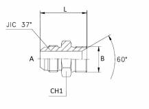 Obrázek k výrobku 58948 - Závitová redukce JIC - JIC 1"1/16" - 12 x 3/4"